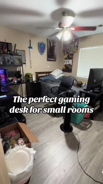 🚨Clearance Sale🚨   Extra $20 off coupon at checkout if you follow @Sikaic Furniture US + free shipping  Perfect gaming desk that doesn’t take up too much space for smaller rooms.  #gamersoftiktok #gamingsetup #gamingdesk #christmasgiftideas #giftsforgamers 