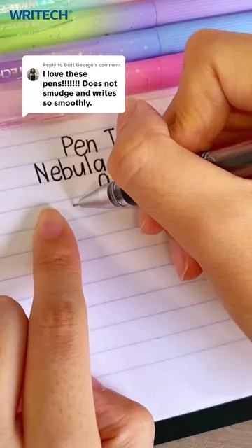 Replying to @Britt George Smudge? Who's she? My notes only know smooth.😍😍😍#pentest #pentok #gelpen #stationery #tiktokshopfinds 