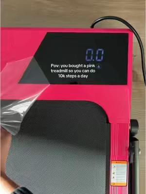 No excuses now #walkingpad #10ksteps #fitnessjourney #weightlossmotivation #walking #healthyliving #healthylifestyle #pinkwalkingpad 