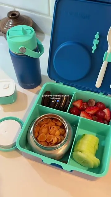 school lunch for my 4 year old 💙 #kidslunch #schoollunch #lunchbox #lunchideas #packlunch