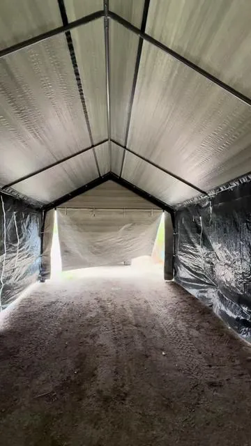 Garage portátil con esta carpa sombra  #tecnomarko #carpa #carport #sombra #garage 