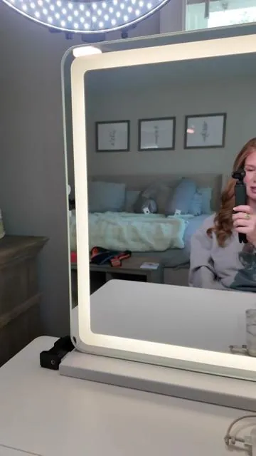 cannot get over how nice this makeup mirror is, especially considering the price!  #makeupmirror #vanitymirror #ledlightmirror #tiktokshoprestock #tiktokshopcreatorpicks 