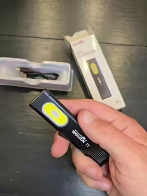 This tiny rechargeable flashlight is a beast! It's in a restock sale in the TikTok shop now! #flashlight #gadgetfinds #tiktokmademebuyit #campinggear #caressentials 
