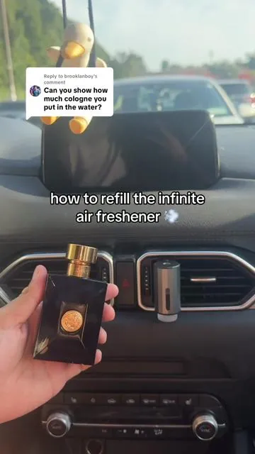 Replying to @brooklanboy how to refill your air freshener with cologne💨 #fyp #smartcarairfreshener 