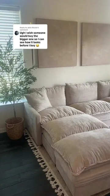 Replying to @Jelia Nicole This cloud like couch is the perfect movie night sofa🧸🤍 Such a comfy modular section couch!  Tiktokshop home decor, cloud like couch, u shaped couch, l couch, affordable sofa, affordable modular couch, TikTok shop furniture, organic modern home, washable couch, washable sofa, organic modern couch. #modularcouch #ushapedcouch #tiktokshopcouch #homefinds #sectional 
