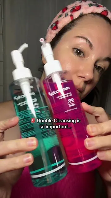 How to double cleanse your skin with the Medicube Double Cleanse to glow duo #medicube #skincaretiktok #doublecleansing #tiktokshopcreatorpicks #fyp @medicube global 