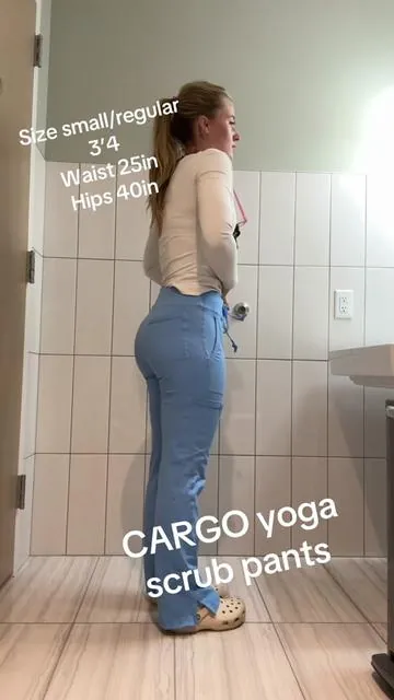 my favorite scrub pants of all time!!! So stretchy, you can do all the essential moves (pistol squats included) ;))) and since everyone was so upset last time- these have POCKETS  #scrubpantswithpockets #scrubs #yogascrubs #healthcare #dentaltok