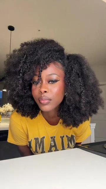 Who says this is not my 4c hair⁉️ All my hair, thanks...@oqhairshop ##naturalwig #naturalwigs#4chair #type4hair #afrocurlywig     