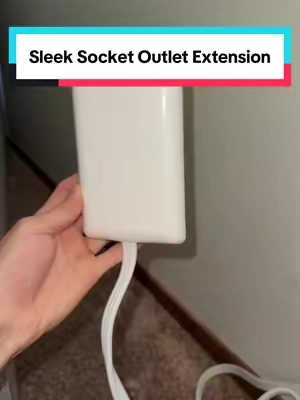 This extension cord allows you to push furniture against the wall and still utilize the outlets behind them! 👏🏻 #sleeksocket #outletcover #electricaloutlet #homeupgrades #extensioncord