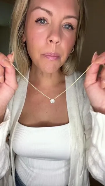 The perfect diamond necklace-Non tarnish and 14k gold plated! #necklace #diamondnecklace #pavoijewelry #nontarnishjewelry #affordablejewelry @PAVOI  