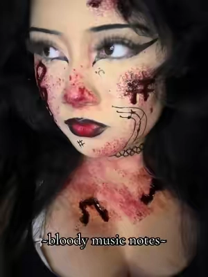 This was so cool and so fun omg #sfxmakeup #halloween #musicnotes #fyp #makeupartist 