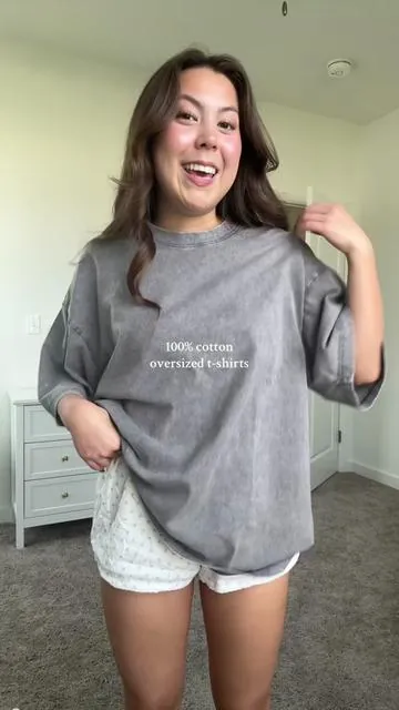 oversized tees are an essential for literally anyone and everyone 🤍 I got a size XL! #tshirt #oversizedshirt #oversizedtshirt #cottontshirt #tiktokshopfalldealsforyou 