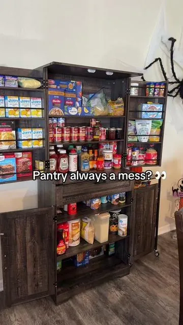Built this pantry myself + it’s under $200 👏✨ #pantrystorage #tiktokshopcreatorpicks #organizationhacks 