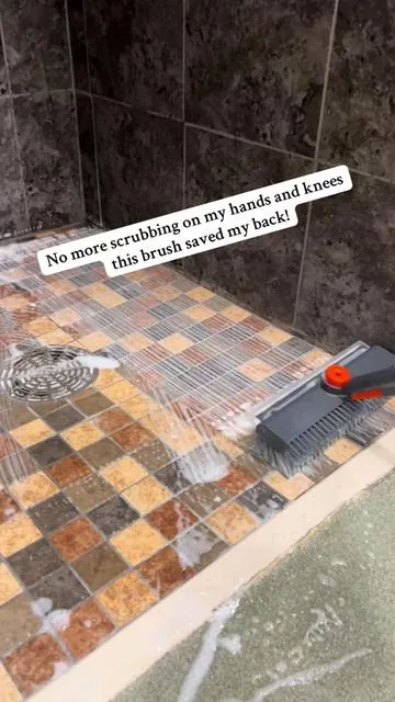 Whoever invented this scrub brush deserves a raise. Stiff bristles for deep cleaning, a built-in squeegee to wipe dirty water, 360° rotation with a lock feature, and a long handle that saves your back. Perfect for bathrooms, kitchens, patios, garages & even walls. A true 3-in-1 home cleaning essential! #ScrubBrush #FloorCleaning #BathroomCleaning #KitchenCleaning #HomeCleaningHacks 