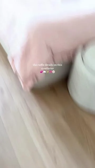 so soft omg ☁️ the prettiest 3 piece comforter set with the most beautiful ruffles 💞 #comforterset #comforter #bedding #beddingset #pinkbedroom 