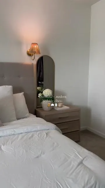 Can’t believe how much my room needed these oversized nightstands! 😍 They open up the space and give us tons of storage!