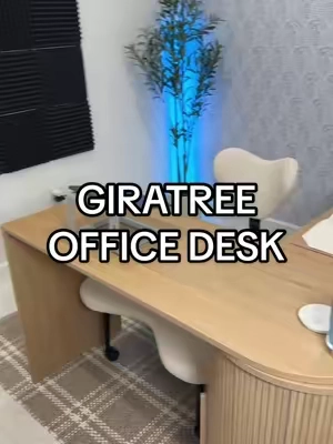 How freaking cool is this office desk 😭 plus it’s so aesthetic 😍 #officedesk #desk #workfromhome #giratree #giratreedesk 