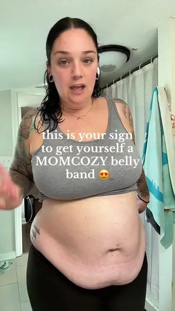 Because everyone should feel confident when their pregnant 💓 #momcozy #bellyband #plussizemom #pregnant #fypage 