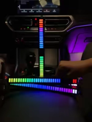 The light dances to your music#rgblights #ambientvibes #cardecor #desksetup 