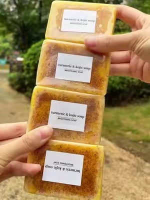 4pc Lemon Turmeric kojic acid soap is known tobrighten the skin, possibly reduce dark spotsand many other benefits foe the skin. posted#creatorsearchinsights #lemontumericsoap#kojicacidsoap #under10freeshipping#tiktokshopcreatorpicks