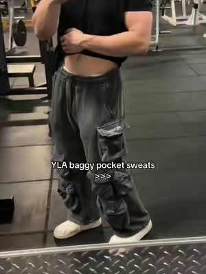 I recommend you size down these come baggy asf. I’m wearing size medium at 5’10 180lbs #sweats #cargosweatpants #youngla #baggysweats #cargo 