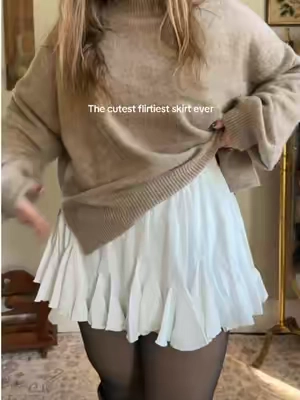 This is the cutest little flirty skirt. So flattering and creates such a nice shape! Wearing the xl. I’m a 14/16 and 5’4 #skaterskirt #plussizefashion #midsizefashion #fallfashion #outfitinspo 
