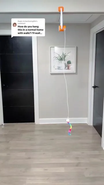 Replying to @benlovinglife It clips to a bunch of different sized doorways and it's awesome! Grab one while it's on sale.@Happycode 

#interactivecattoy #petsupplies #tiktokshopcreatorpicks #cattoys #automaticcattoy #remotecontrolcattoy #catsoftiktok #fyp #orangecat #catessentials 