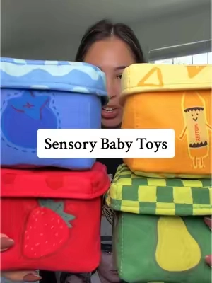Sensory toys for baby are my favorite and these soft color sorting boxes are a perfect baby toy! #sensorytoysforbabies #babytoys #softtoys #colorfultoys 