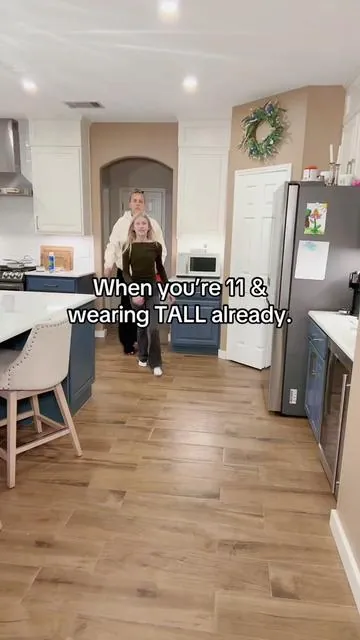 She’s 5’5 at 11 years old and already needs tall size because regular is too short. She is wearing @Halara leggings in XS-Tall. #tallpants #tallgirl #tallgirlfashion #funny #halaraleggings 