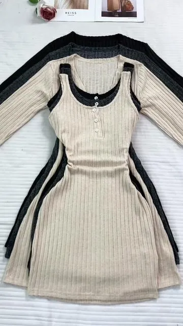 Limited stock! Snag this knit dress set before it sells out! 🛍️✨#knitdress #cardigan #dressset #spotlightfinds #tiktokmademebuyit 