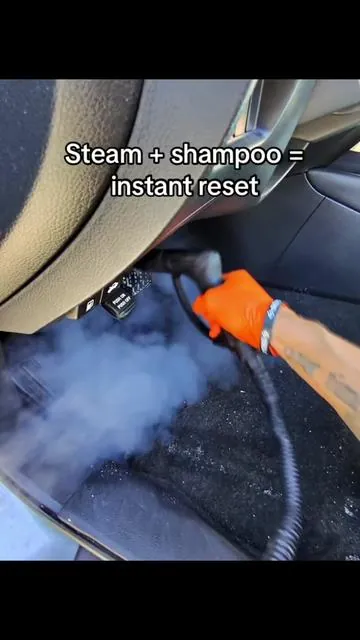 💨 Steam > Chemicals 🔥 My most-used tool 💧 Sanitizes. Cleans. Restores. 🛒 Drop the air freshener and grab yours now on TikTok Shop! $50 is a steal #fyp #detailing #tiktokshop #carcare #detailtips 