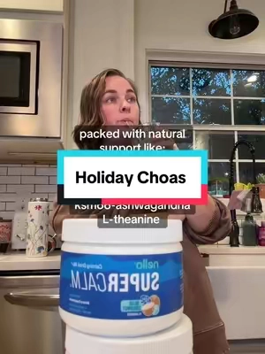 Moms, if your brain feels like Christmas lights tangled in a knot 🎄— this is your sign to slow down. ✨ I’ve been using this calming drink every night while wrapping gifts and cleaning up cookie chaos… and wow. Instant peace. 🩵 Magnesium + L-theanine + ashwagandha = mom calm in a cup. Holiday choas? Handled. #momtok #holidaychoas #supercalm #momlife #tiktokshopblackfriday 