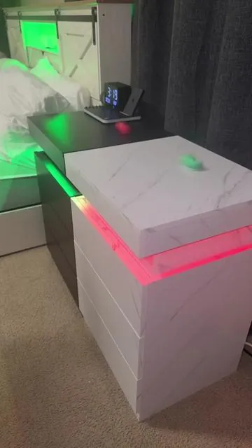 #nightstand #bedsidetable #bedroomfurniture #ledlights #tiktokshopblackfriday 