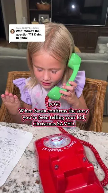 Replying to @Keri she was starting to not believe her dad and me about Firefighter Elf Mike, but Santa came in clutch to save the day. Thanks Santa! (Could’ve made it a little smoother 😜) #christmasmagic #magicalsantaphone #callsanta #santaphonecall #tiktokshopcreatorpicks @Mr. Christmas 
