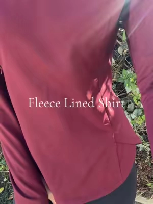 This shirt is ideal for cold mornings when you still want to walk or run, I am wearing my normal size small. #baleaf #fleecelinedshirt #runningshirt #coldweatherclothing #fleecelined 
