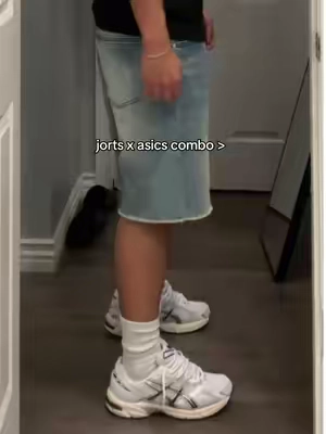 my go to fit #jorts #asics #asics1130 #fashionnova 