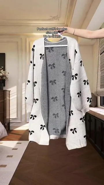#plussize #cardigan #knitwear #bowknot #tiktokshopblackfriday 