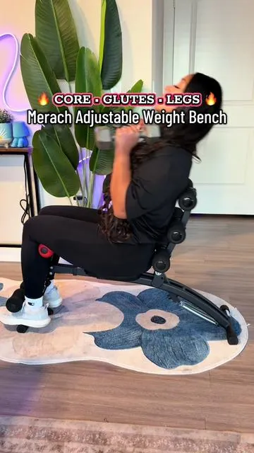 Adjustable weight bench by Merach 🔥🔥🔥  GLUTES, LEGS & CORE!!! #bench #workout #homeworkout #homegym #adjustablebench 