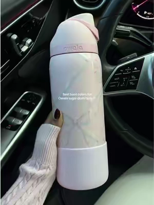 Grey and pink go best with her 🎀 #owala #owalawaterbottle #sugarplumfairy #pink #waterbottle 