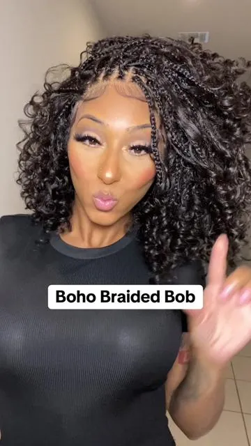 Okay but… this Boho braided bob?! 😍✨ I’m obsessed. It already comes styled, it looks bomb, and I didn’t have to sit for hours 🙌🏾 This wig from @Frodio Hair is a whole vibe. If you’ve been wanting braids without the wait… here’s your sign 💕 Go grab yours 🛒 #FrodioHair #Frodio #BohoBraids #wigtok #braidedwigs 