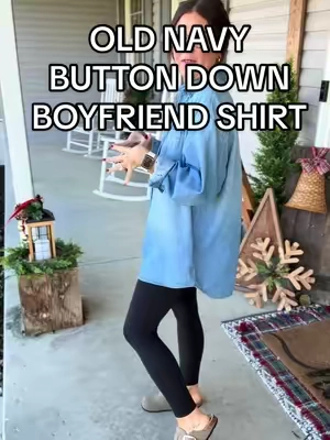 @Old Navy🫶🏻🫶🏻  #denimshirt #buttondown #oversizedshirt #tiktokshopblackfriday #tiktokshopcreatorpicks 
