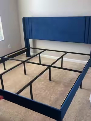 It was so easy to put together & is so nice!! I’m so excited heheh  #bedroom #bedframe #kingbedframe #furniture #bed 