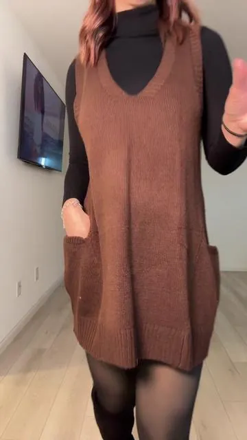 Ugh now what color to choose 😭 #sweaterdress #sweatervest #falloutfit 