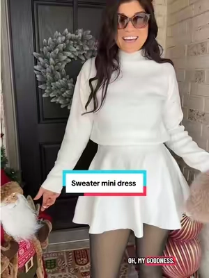 This sweater mini dress is so comfoy and cozy! True to size #minidress #dresses #sweaterdress #christmas #tiktokshopblackfriday @Clean Chic 