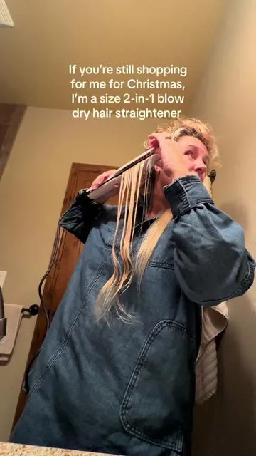 Going from soaking wet to sleek and straight in minutes?? This 2-in-1 blow-dry straightener is saving my hair and my morning routine. Less heat, less damage, and way faster than using two tools. Obsessed. #hairtok #hairtools #hairtutorial #quickhairstyle #blowdrystraighten 