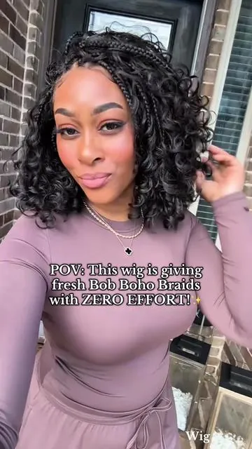 ✨LIMITED TIME BLACK FRIDAY SALE✨ POV: This wig is giving Bob Boho Braids with ZERO EFFORT! #wig #wiginstall #gluelesswigs #bohobraids #tiktokshopblackfriday @Frodio Hair 