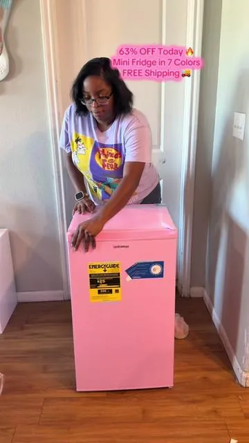 I opened this mini fridge and immediately knew I needed it 😭💗 63% off today + free shipping! The cute colors sell out FAST. #minifridgefinds #pinkfridge #dormroomessentials #homeandkitchendeals #tiktokshopblackfriday 