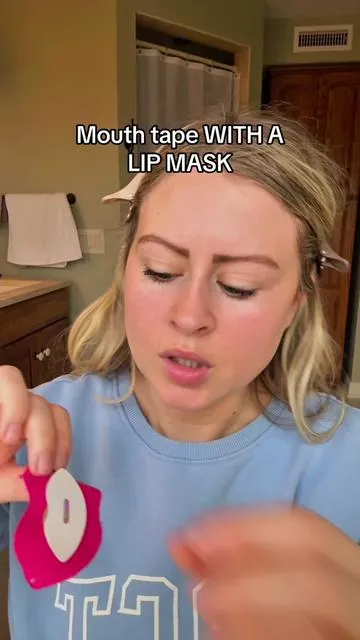 Never buying regular mouth tape again #mouthtapesleeping #queentape #mouthtaperesults #lipmask #tiktokshopholidayhaul 