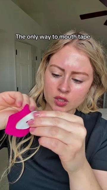 Never buying regular mouth tape again #mouthtapesleeping #queentape #mouthtaperesults #lipmask #tiktokshopholidayhaul 