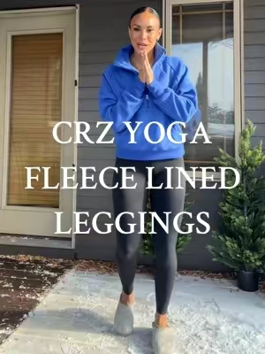 @CRZ YOGA fleece lined leggings so comfy cozy great for the winter! #leggings #leggingsoftiktok #fleecelined #crzyoga #blackleggings 
